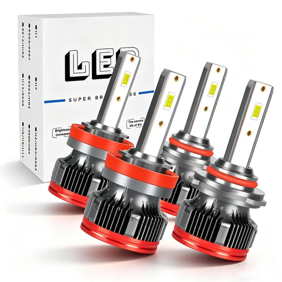 Quayub 6000K LED Headlight Hi Low Beam Bulbs Combo KIT White For 2015-2023 Ford F 150
