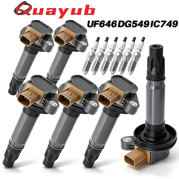 Quayub 6PCS Ignition Bobinas Spark Plug Pack Fit For Ford F-150 Transit Ecoboost 3.5L V