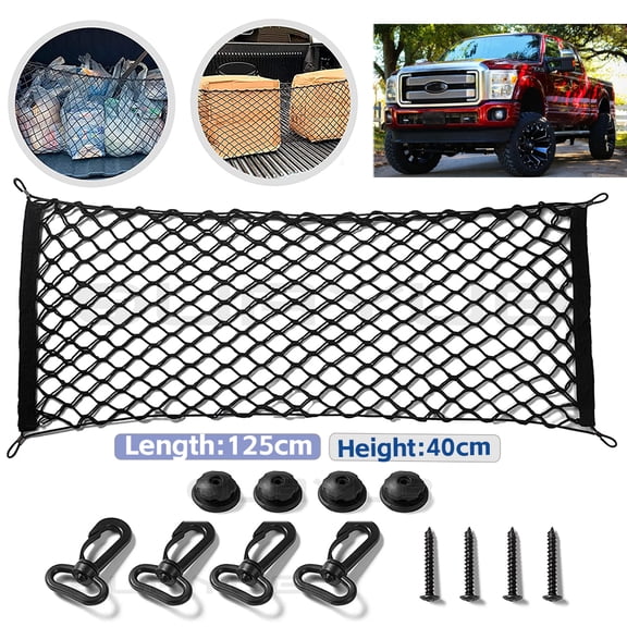 Quayub Car Rear Cargo Net Envelope Style For Trunk Organizers and Storage Universal 125X40CM