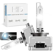 Quayub D3S HID Headlight Bulbs, 6000K Diamond White, High/Low Beam, Xenon Replacement Bulbs for 12V Car, Pack of 2 66340 66340HBI 42403 42302 Not fit Halogen Headlamp