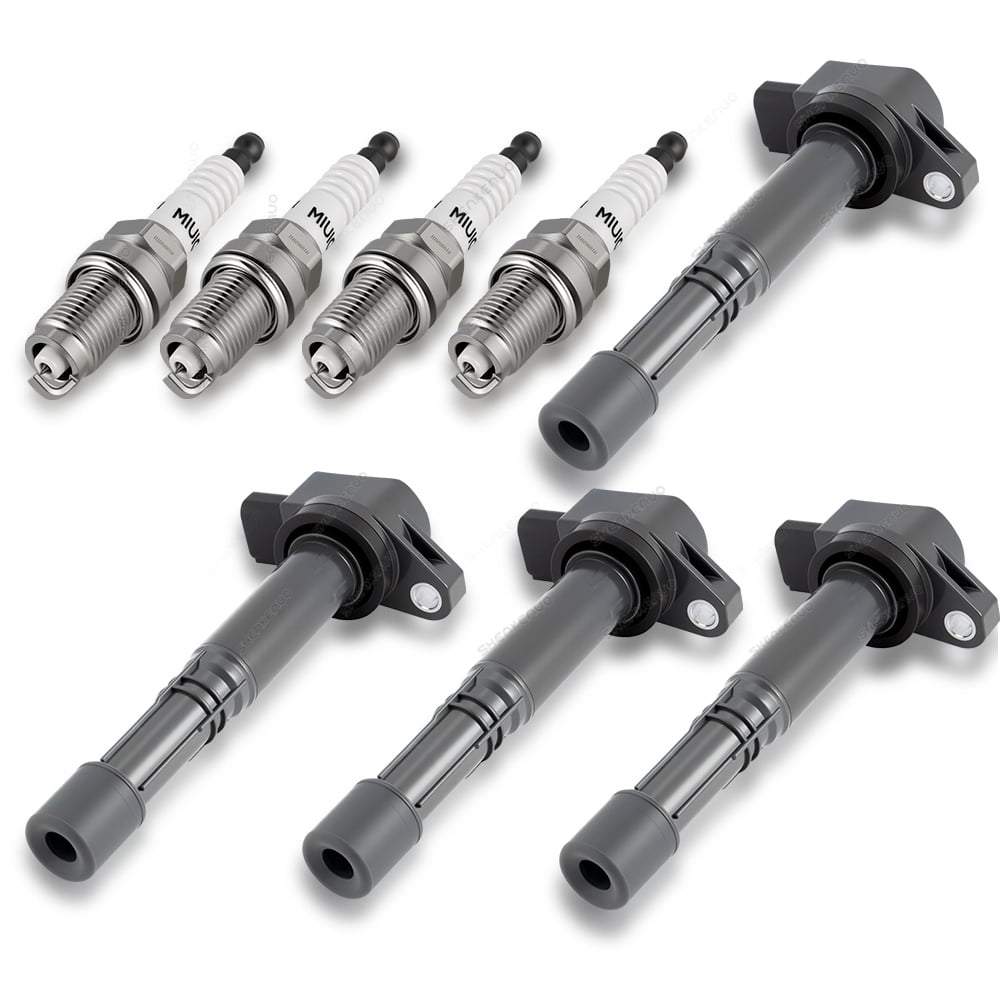 Quayub For 2002-2009 Honda CR-V 2.4L L4 4* Ignition Coils & Spark plugs UF311 4pcs