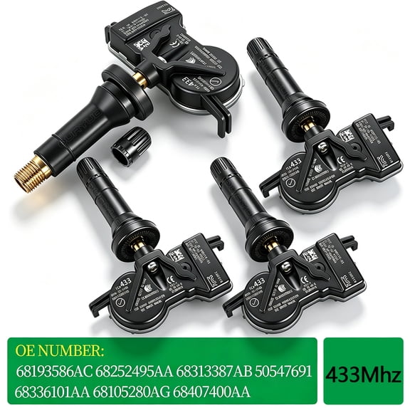 Quayub For 2013-17 Dodge Jeep Chrysler Fiat TPMS Tire Pressure Sensor 68313387AB 4pcs