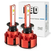 Quayub H1 LED Headlight Kit Bulbs High Low Beam 6000K Super White Combo 2