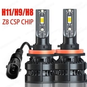 Quayub H11 LED Headlight Bulb, 120W 20000lm Per Set,500% Brighter, 6000K Cool White,High Low Beam H8 H9 H11 Headlight Bulb, Pack of 2