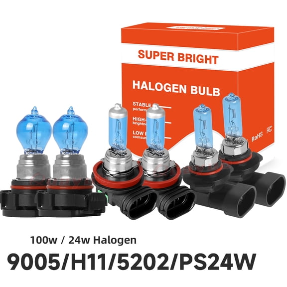 Quayub Halogen bulbs 4200K for GMC Sierra 1500 WT SLE Crew Cab Pickup 5.3L 2007-2013 Upgrade for brighter,plug & play
