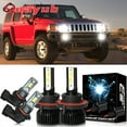 thumbnail image 1 of Quayub LED Headlight + Fog Light Bulbs Combo Kit For 2006 2007 2008 2009 2010 Hummer H3, 1 of 15