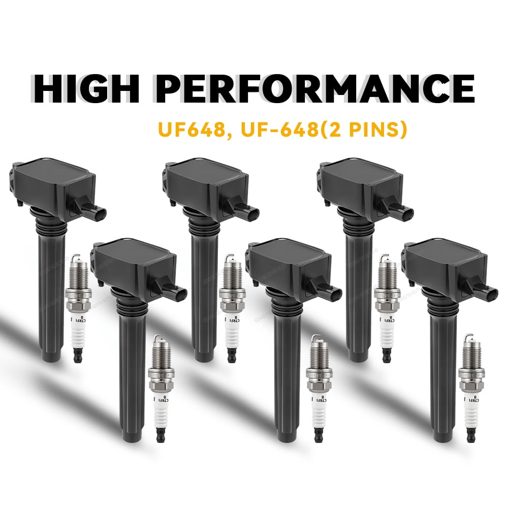 Quayub Set of 6 Ignition Coil Packs Iridium Spark Plugs For Dodge RAM Jeep Chrysler 3.6L V6