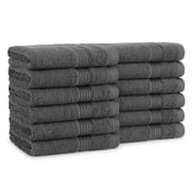 Quba Linen 100% Cotton Washcloths 12 Pack, 12 x 12 Inches Bath Face Towels, Soft Absorbent Bathroom Towels, Quick Dry Reusable Cleaning Cloths