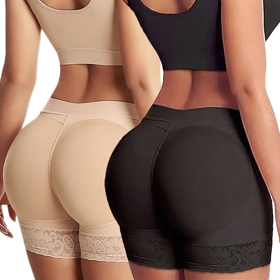 Qubber Padded Underwear for Women Butt Lifting Shapewear Booty Pads Hip Enhancer Lace Boyshorts