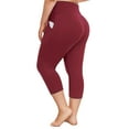 thumbnail image 1 of Qubber Plus Size Capri Leggings for Women-High Waisted Tummy Control Stretchy X-Large-4X Spandex Workout Running Yoga Pants, 1 of 6