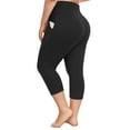 thumbnail image 1 of Qubber Plus Size Capri Leggings for Women-High Waisted Tummy Control Stretchy X-Large-4X Spandex Workout Running Yoga Pants, 1 of 6