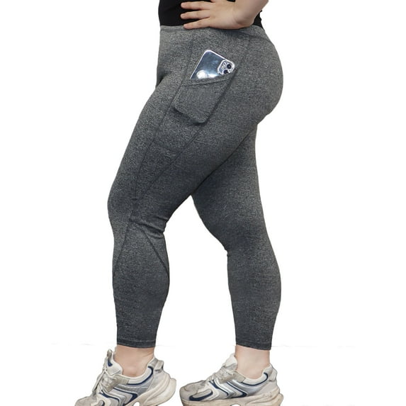 Qubber Plus Size Leggings for Women-Stretchy X-Large-4X Tummy Control High Waist Spandex Workout Black Yoga Pants