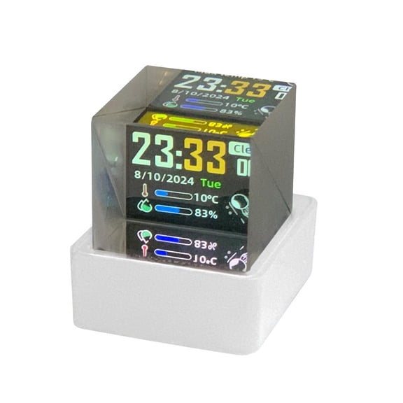 Quboox Cyber Cube,Mini 3d Hologram Cube Display,Smart Weather Station Digital Clock,Gif Animations And Electronic Image ,Flexible Display With Custom Photo Album,Player For Desktop and Car