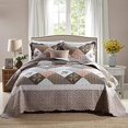 Qucover Quilt King Size, 3 Piece Patchwork Print King Size Bedspread