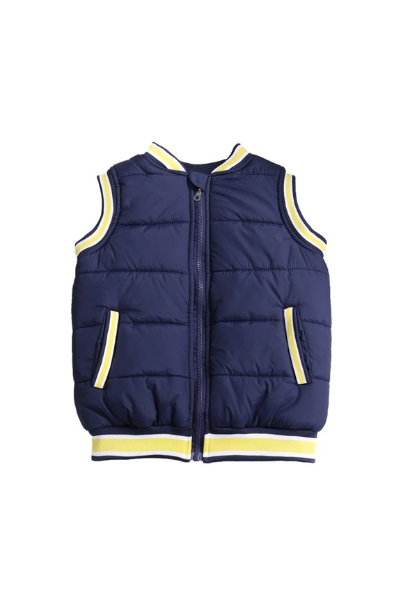1-12T Kids Baby Boys Girls Puffer Cotton Vest Fleece Fall Winter Sleeveless Jacket Toddler Zipper Warm down Cotton Waistcoat for Unisex