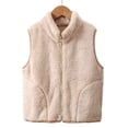 thumbnail image 1 of Qudderr 5-15T Boys Girls Warm Vest Fleece Sleeveless Jacket for Toddler Kids Fall Winter Padded Zipper Waistcoat for Youth, 1 of 9