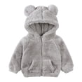 thumbnail image 1 of Qudderr 9M-7T Boys Girls Winter Hooded Coat Jacket for Baby Toddler Thick Wool Coat Kids Warm Fleece Outerwear, 1 of 9