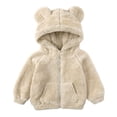 thumbnail image 1 of Qudderr 9M-7T Boys Girls Winter Hooded Coat Jacket for Baby Toddler Thick Wool Coat Kids Warm Fleece Outerwear, 1 of 9