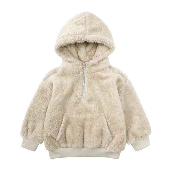 Qudderr 9M-7T Boys Girls Winter Hooded Coat Jacket for Baby Toddler Thick Wool Coat Kids Warm Fleece Outerwear