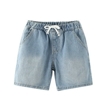 Qudderr Baby Boy's Jeans Shorts Toddler Boys Elastic Waist Denim Shorts Summer Kids Casual Five Pants 1-8 Years Old
