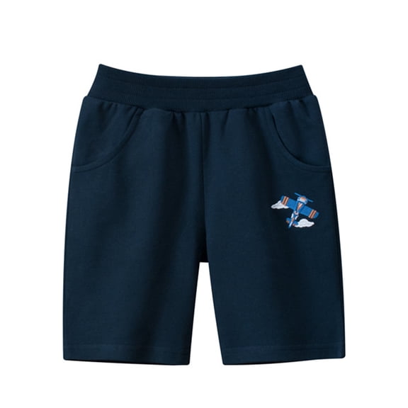Qudderr Baby Kids Jogger Shorts for Boys Summer Cartoon Print Five Points Pants Toddler Elastic Waist Cotton Sweat Shorts with Pockets for Boys 1-9T