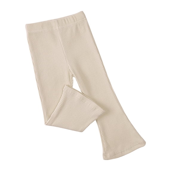 Qudderr Baby Kids Spring Autumn Flare Leggings Pants Toddler Cotton Flare Pantsfor Girls Elastic Waist Bell Bottom Casual Trousers for 1-9 Years