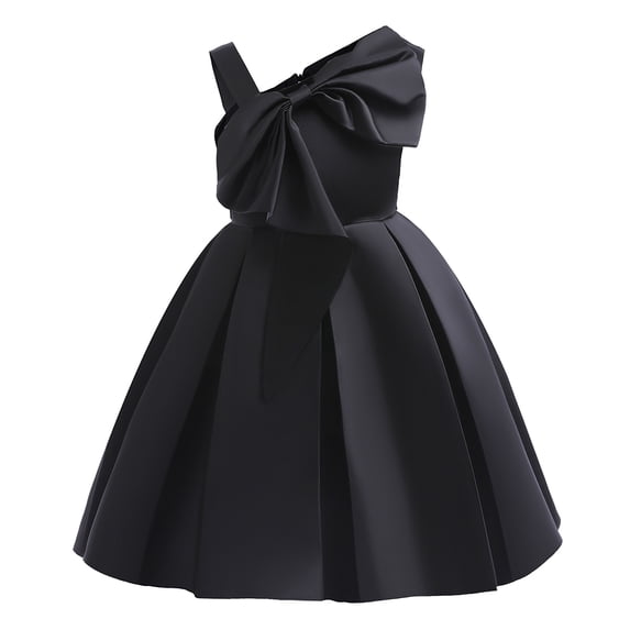 Qudderr Flower Girl Tutu Dress Toddler Baby One-Shoulder Dress Solid Color Princess Dress for Kids Birthday Party Wedding Gown Size 2-10T
