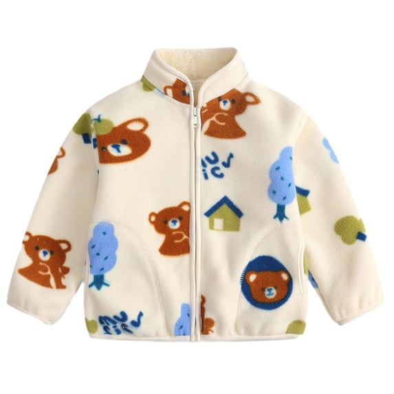 Qudderr Kids Baby Boy's Girl's Fleece Lined Jacket Spring Fall Winter Warm Coat with Hooded Toddle Padded Zipper Coats for Boys Girls 9M - 7T