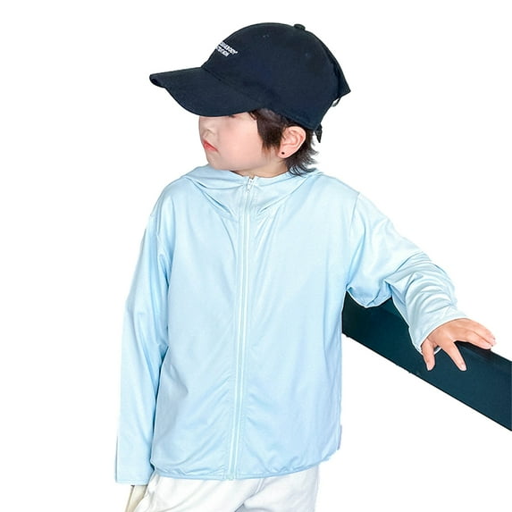 Qudderr Kids Baby Hoodie Sun Shirt Summer Quick Dry Jacket Fit Silk Protection Athletic Tees Shirt Jacket for Toddler 2-12 Years