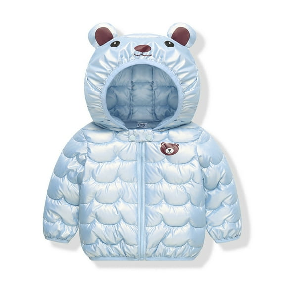 Chenyin Kids Baby Winter down Cotton Jacket Coats for Boys Girls Light Puffer Padded Jacket Ears Hoods Infant Fall Winter Warm Outerwear for Unisex 9M-6T