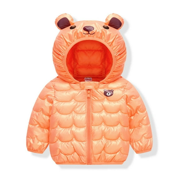 Chenyin Kids Baby Winter down Cotton Jacket Coats for Boys Girls Light Puffer Padded Jacket Ears Hoods Infant Fall Winter Warm Outerwear for Unisex 9M-6T