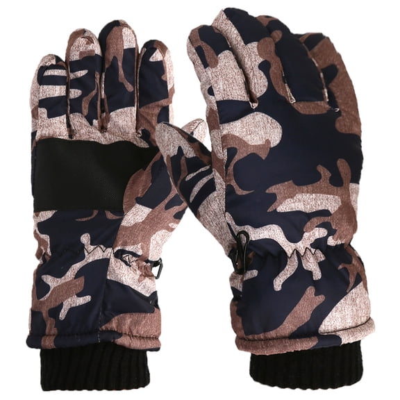 Qudderr Kids Padded Gloves Winter Warm Snow Gloves Boys Girls Cycling Windproof Sports Gloves for Cold Weather 4-12 Years Old