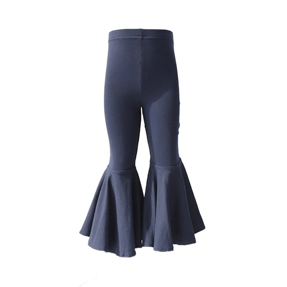 Chenyin Newborn Baby Girl's Flare Leggings Solid Color Flare Pants Stretch Cotton Casual Trousers Kids Girls Bell Bottoms for 3 Months-6 Years