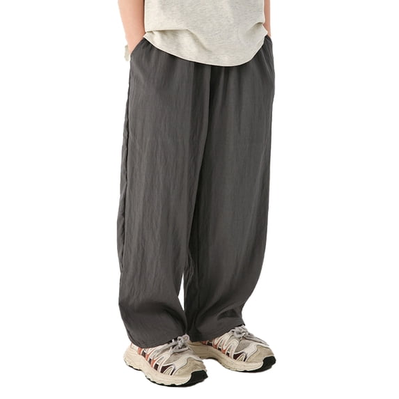 Qudderr Toddler Kids Boys Girls Wide-Leg Pants Summer Lightweight Straight Pants Pull-On Casual Trousers with Elastic Waist Anti-Mosquito Pants 2-12T