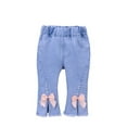 thumbnail image 1 of Qudderr Toddler Kids Girls Capris Jeans Pants Baby Summer Stretch Capris Pants 1-6 Years Girls High-Waisted Denim Seven Pants, 1 of 9