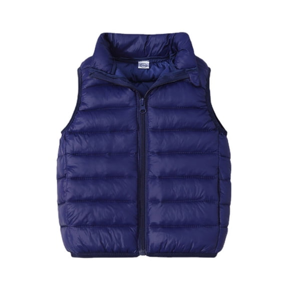 Qudderr Toddler Kids Light-Weight down Puffer Vest for Boys Girls Warm Full-Zip Sleeveless Jacket Solid Color Fall Winte Waistcoat Size 3-13T