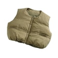 thumbnail image 1 of Chenyin Toddlers Kids Boys Girls down Cotton Vest Baby V-Neck Buttons Puffer Waistcoat Fall Winter Thickening Cotton Sleeveless Jacket for Unisex 1-6 Years Old, 1 of 9