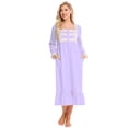 thumbnail image 1 of Qudderr Women Princess Pajamas Dress Nightgown Long Sleeve Nightdress Spring Summer Cotton Sleepwear Loungewear for Women's S-XXL, 1 of 9