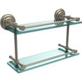 thumbnail image 1 of Que New 16" Double Glass Shelf with Gallery Rail, 1 of 5