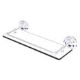 thumbnail image 1 of Que New 16-in Tempered Glass Shelf with Gallery Rail in Satin Chrome, 1 of 5