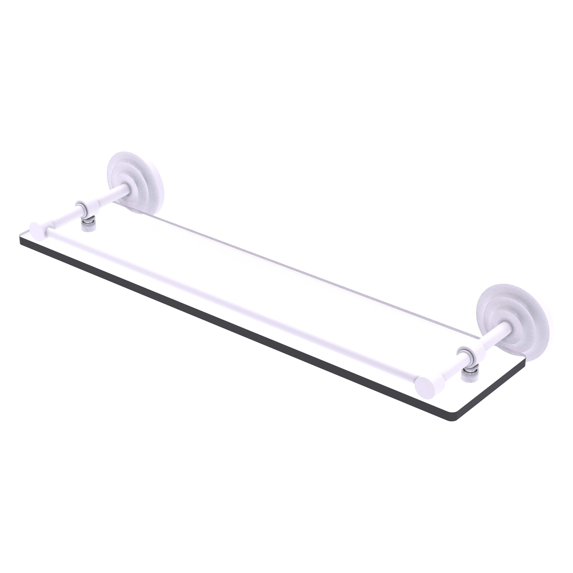 Que New 22 Inch Tempered Glass Shelf with Gallery Rail