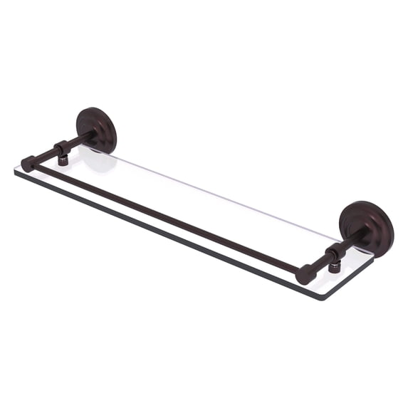 Que New 22-in Tempered Glass Shelf with Gallery Rail in Antique Bronze
