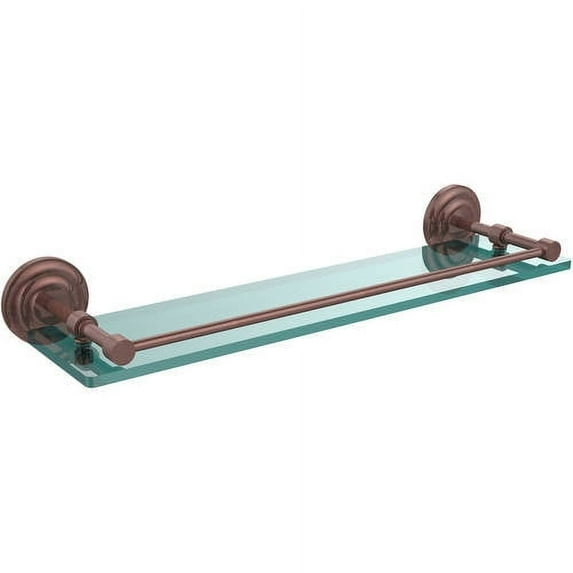 Que New 22-in Tempered Glass Shelf with Gallery Rail in Antique Copper