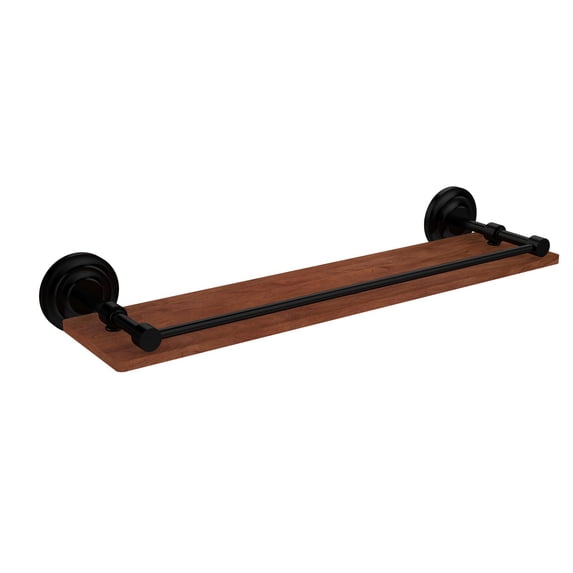 Que New Collection 16 Inch Solid IPE Ironwood Shelf with Gallery Rail