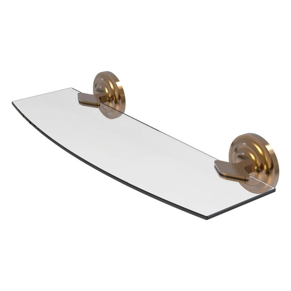 Que New Collection 18-in Glass Shelf in Brushed Bronze