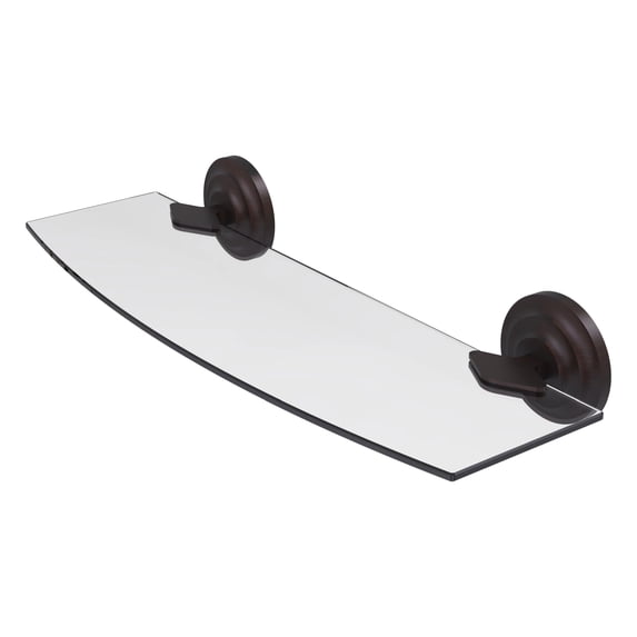 Que New Collection 18-in Glass Shelf in Venetian Bronze