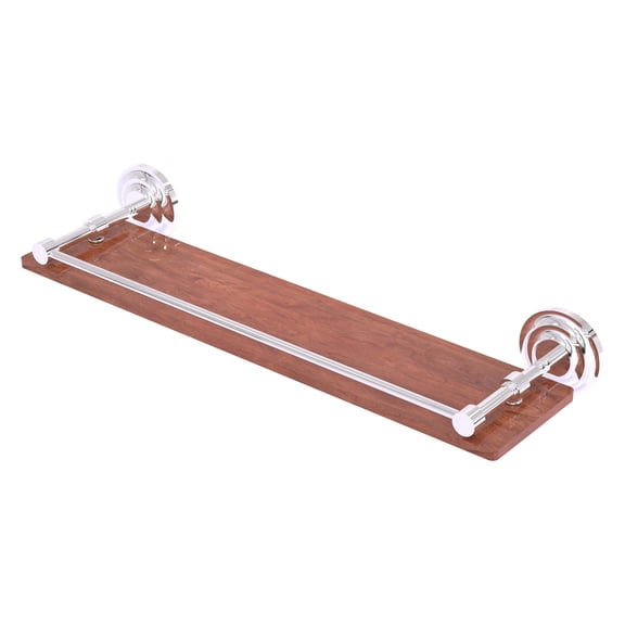Que New Collection 22 Inch Solid IPE Ironwood Shelf with Gallery Rail