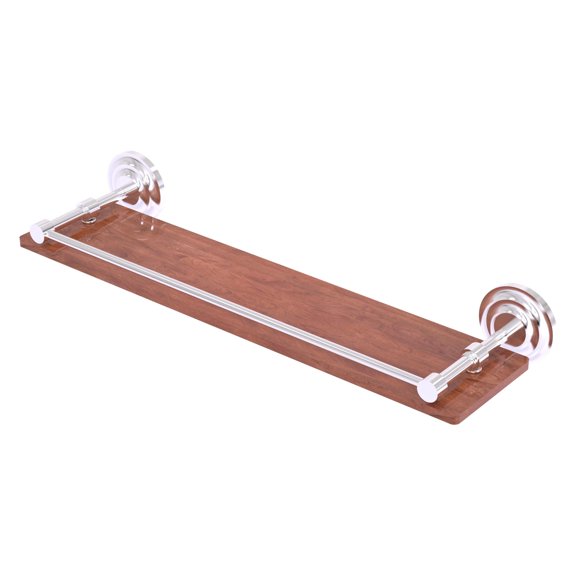 Que New Collection 22 Inch Solid IPE Ironwood Shelf with Gallery Rail