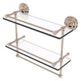 thumbnail image 1 of Que New Collection Gallery Rail Double Glass Shelf with Towel Bar - Antique Pewter / 16 Inch, 1 of 5