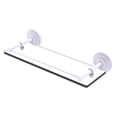 thumbnail image 1 of Que New Collection Glass Shelf with Gallery Rail - Matte White / 16 Inch, 1 of 3